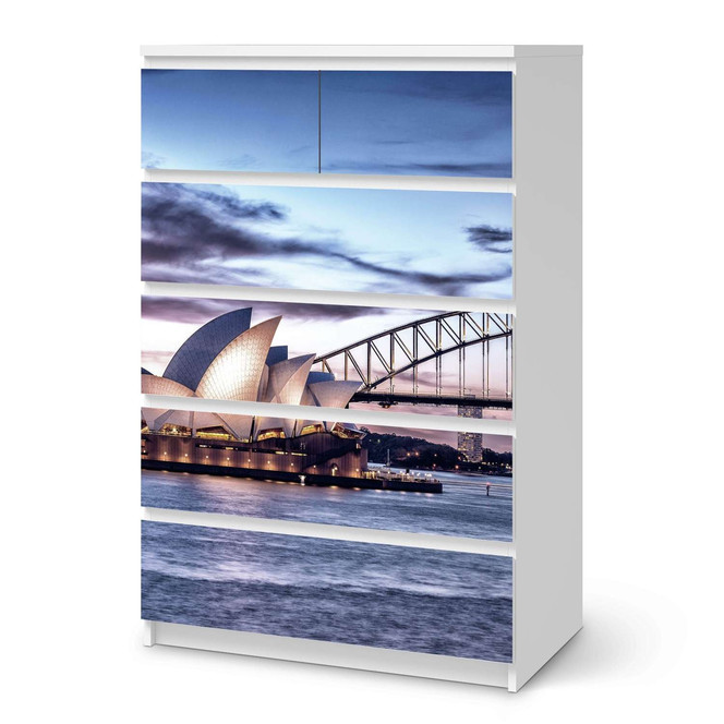 Möbel Klebefolie IKEA Malm Kommode 6 Schubladen (hoch) - Sydney- Bild 1
