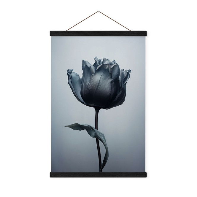 Stoffbild Samtige Tulpe in Schwarz - Paksoylu
