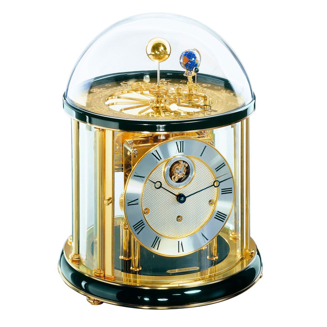 Tischuhr Tellurium Schwarz Gold "Franz Hermle & Sohn"