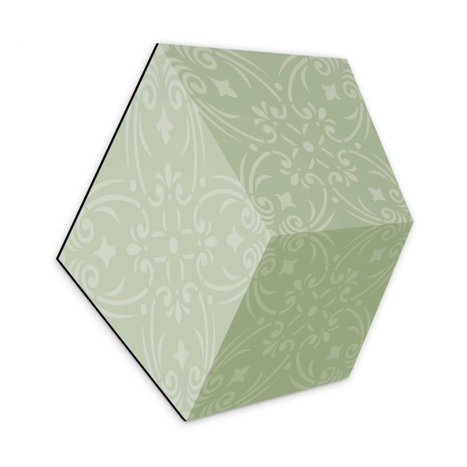 3D Hexagon - Alu-Dibond Grün Muster