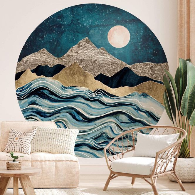 Fototapete SpaceFrog Designs - Indigoblau - Rund - Selbstklebend/Vlies