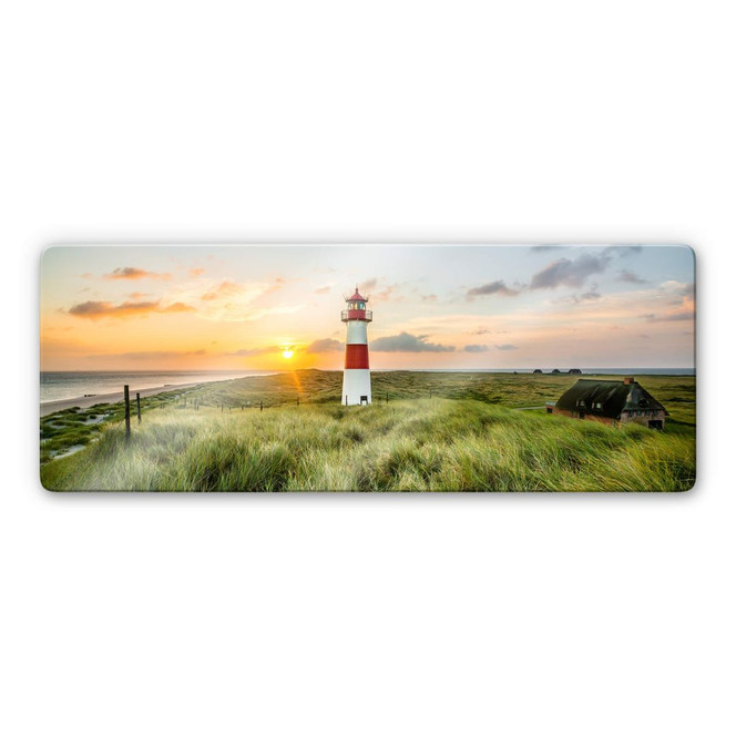Glasbild Leuchtturm auf Sylt