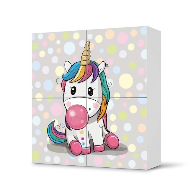 Klebefolie IKEA Besta Schrank 4 Türen - Rainbow das Einhorn- Bild 1