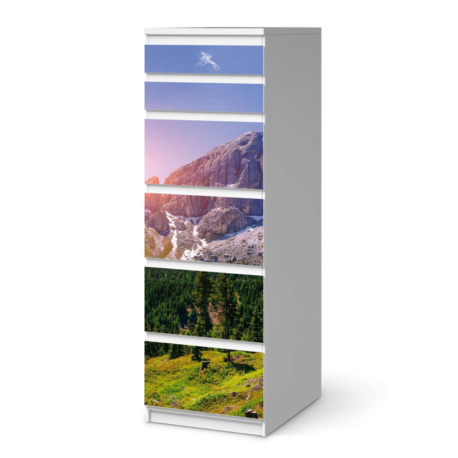 Klebefolie IKEA Malm Kommode 6 Schubladen (schmal) - Alpenblick- Bild 1