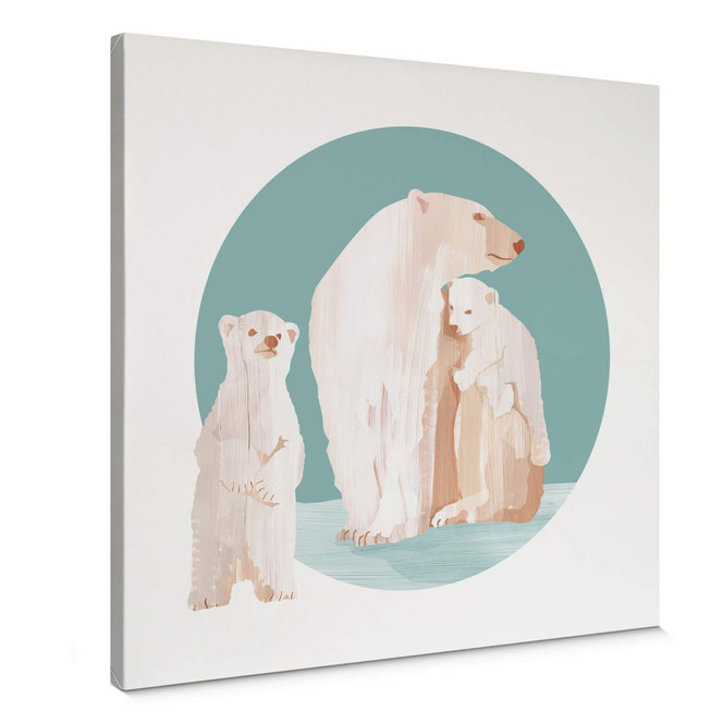 Leinwandbild Goed Blauw - Die Eisbärenfamilie