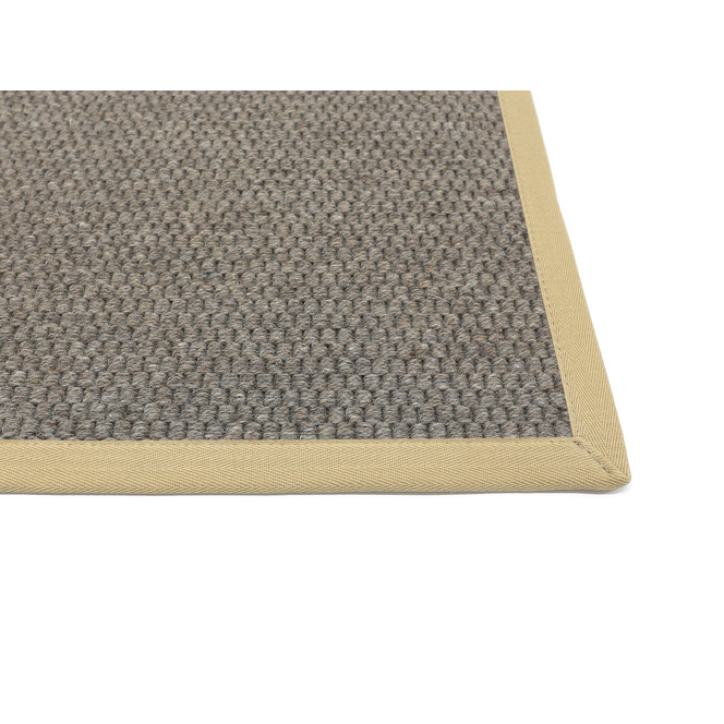 Saba Wollweb 3cm Bordürenteppich Wunschmass in Stone