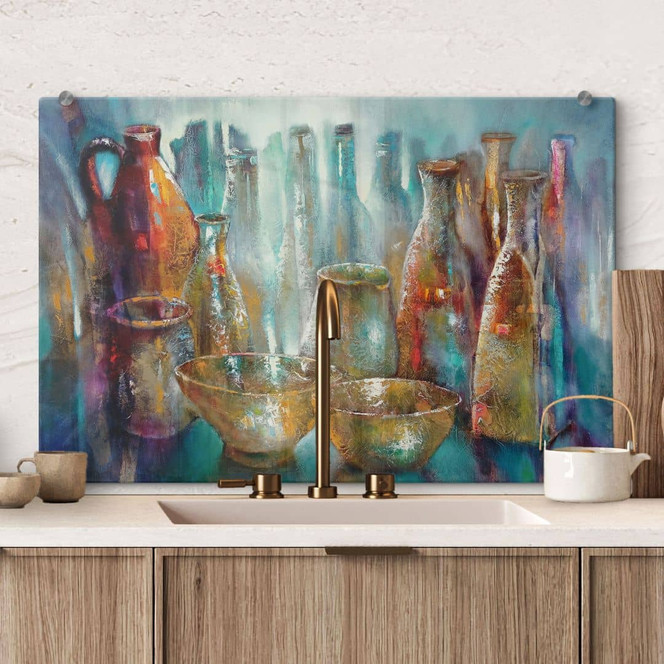 Spritzschutz Schmucker - Zwei goldene Schalen