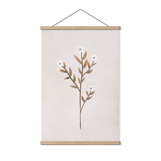 Stoffbild Blumen Illustration - Vergissmeinnicht - Goed Blauw