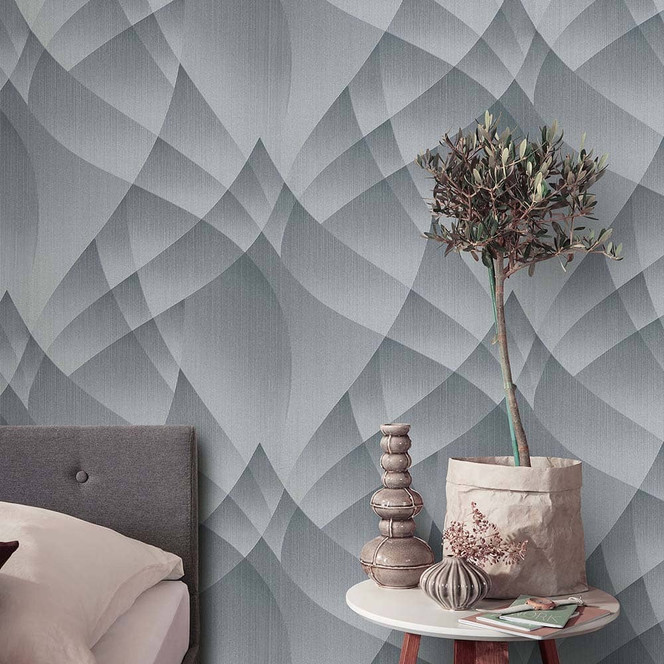 3D Tapete, geometrische Tapete Fashion for Walls 4 von Guido Maria Kretschmer silber