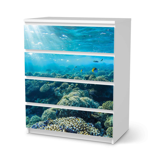 Folie IKEA Malm Kommode 4 Schubladen - Underwater World- Bild 1