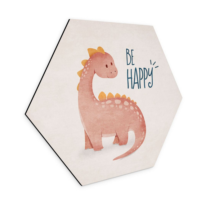 Hexagon-Wandbild Dino Be Happy - Brachiosaurus - Tunaboylu - Alu-Dibond