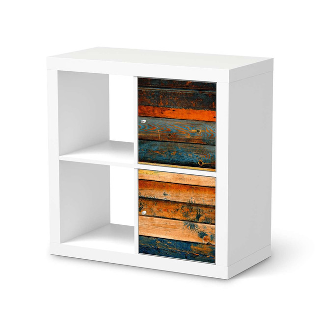 Klebefolie IKEA Expedit Regal 2 Türen (hoch) - Wooden- Bild 1