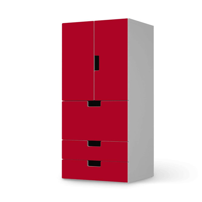 Möbelfolie IKEA Stuva / Malad - 3 Schubladen und 2 kleine Türen - Rot Dark- Bild 1