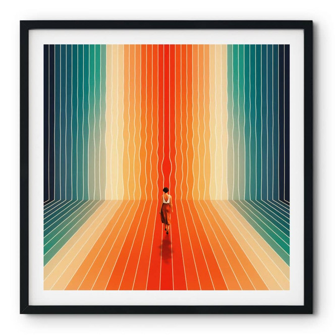 Poster Frau vor der Regenbogen-Kulisse - Taudalpoi - Quadratisch