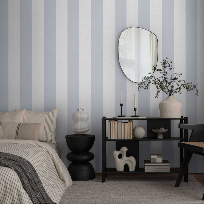 Streifentapete Flieder Hellgrau – Vliestapete mit zarter Textilstruktur modern