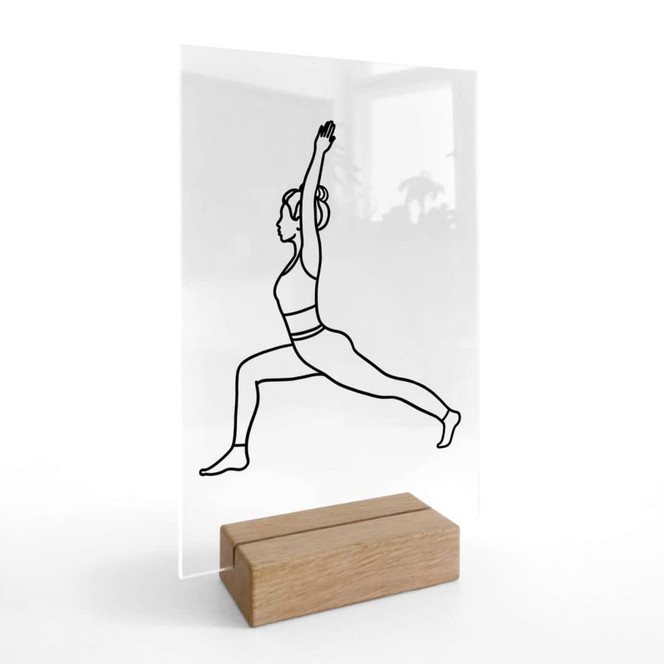 Tischaufsteller Yoga - Krieger - Line Art
