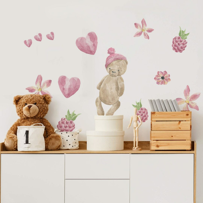 Wandtattoo Teddybär Watercolour Set