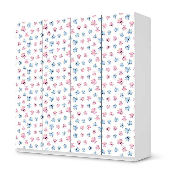 Klebefolie IKEA Pax Schrank 201cm Höhe - 4 Türen - Eulenparty- Bild 1