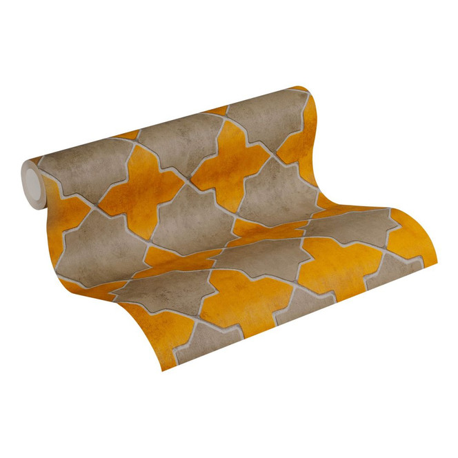 Livingwalls Vliestapete New Walls Finca Home geometrische Tapete beige, creme, gelb