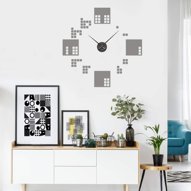 Wandtattoo Quadrate Wanduhr