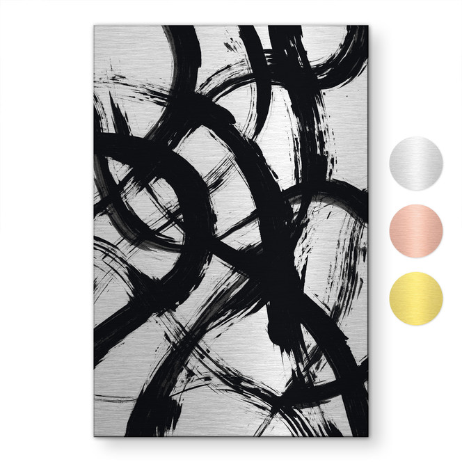 Alu-Dibond gebürstet mit Gold-, Silber- & Kupfereffekt - Expressive Pinselkunst - Böhmer