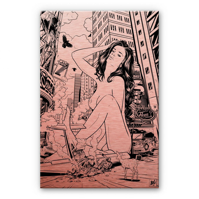 Alu-Dibond-Kupfereffekt - Drawstore - Desaster