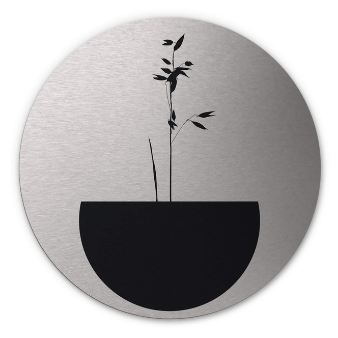 Alu-Dibond Bild mit Silbereffekt Kubistika - Abstracticum - Rund