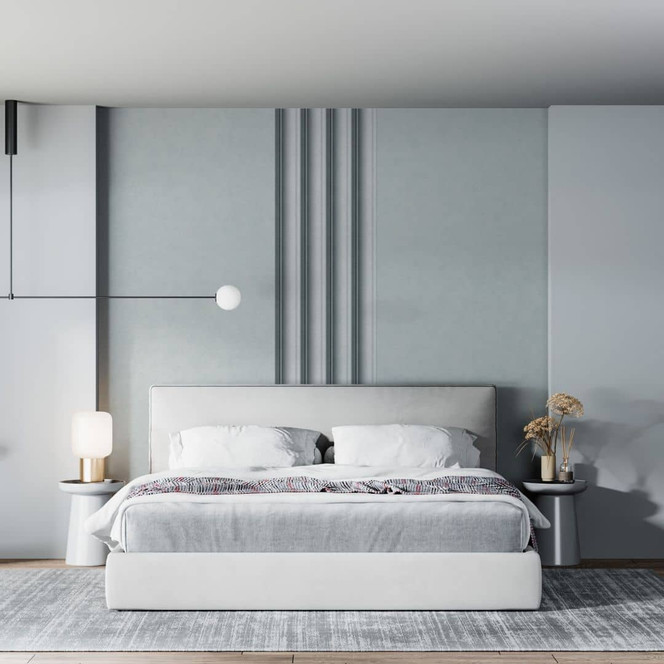 Bordüre in Grau mit Streifen für Wohnzimmer, Schlafzimmer 5.00 x 0.088 m