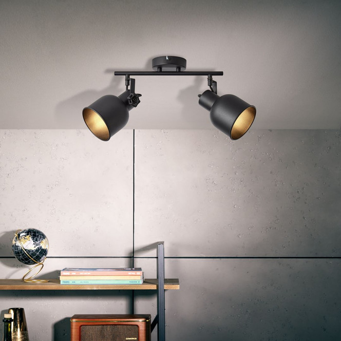 Deckenleuchte Mia, schwarz, 18 x 35 cm, Metall Innenleuchte