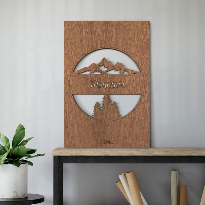 Dekobild Mahagoni - Travel Mountain