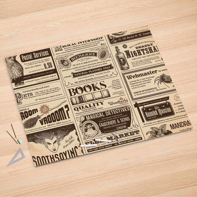 Folienbogen (150x100cm) - Vintage Newspaper- Bild 1