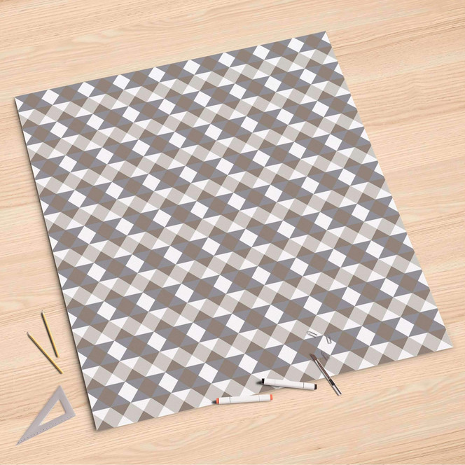 Folienbogen (90x90cm) - Triangle Pattern - Grau- Bild 1