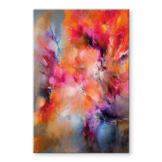 Glasbild Farbfeuerwerk - Schmucker