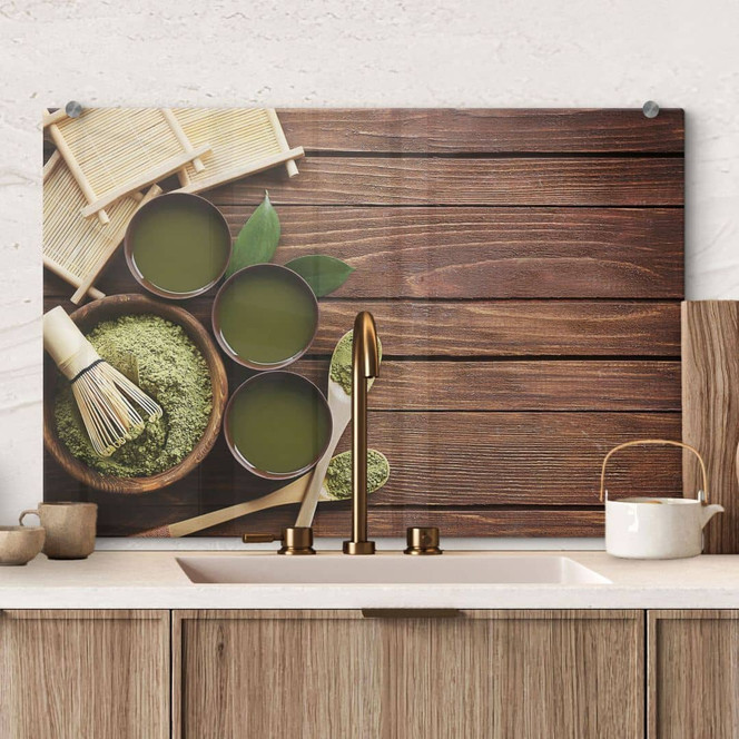 Spritzschutz Matcha Tea