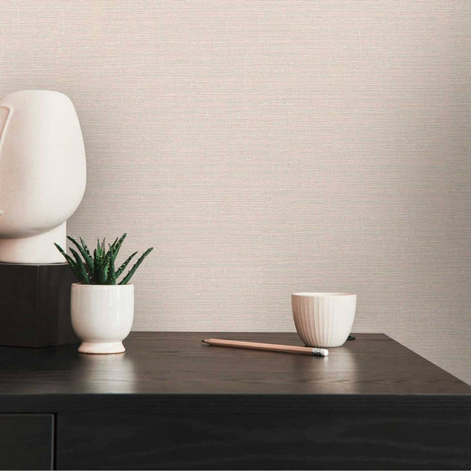 Vliestapete in Natur-Beige mit feiner Leinenstruktur - Ideal für dezente Wandgestaltung
