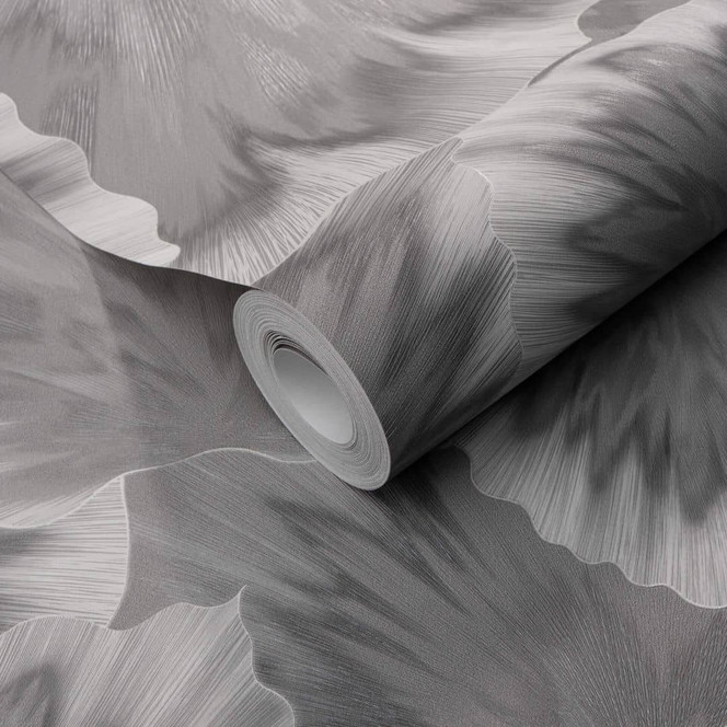 Vliestapete mit grafischen Mustern in grau