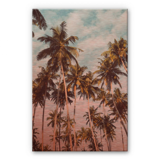 Alu-Dibond Bild mit Kupfereffekt Palmen 08