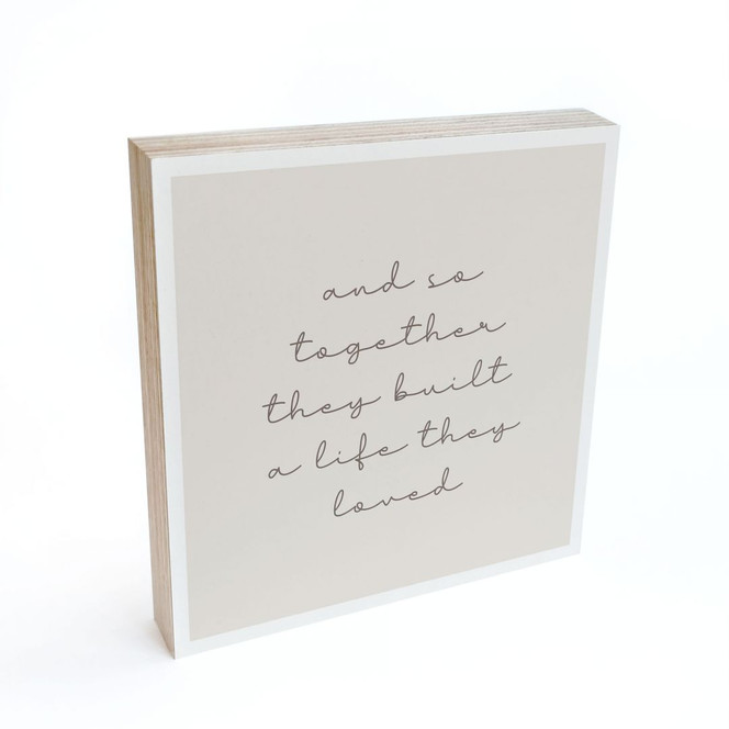 Holzbild zum Hinstellen - Together - 15 x 15 cm