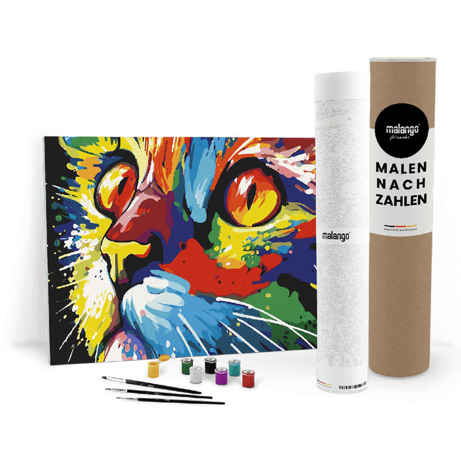 Malen nach Zahlen Leinwandbild - Katze Kati