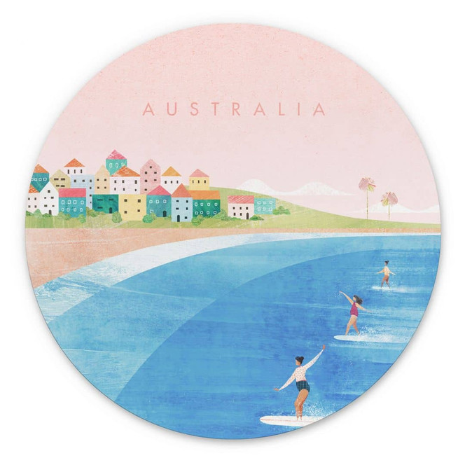 Wandbild Surfen an der Küste Australiens - Rivers - Alu-Dibond - Rund