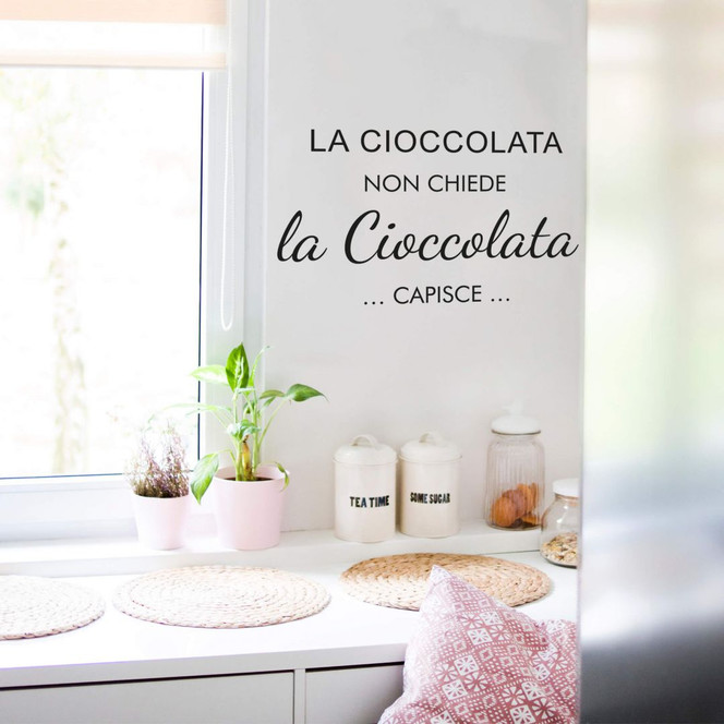 Wandtattoo La cioccolata non chiede...