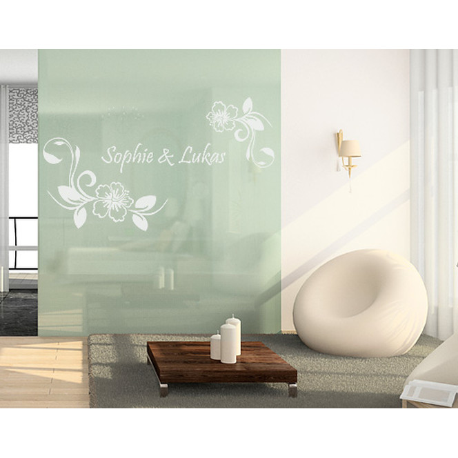 Glasdekor Wunschtext Hibiskustraum