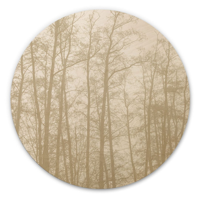 Holzbild Stiller Winterwald - Böhmer - Rund