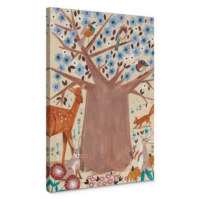 Leinwandbild Lebensbaum mit Waldtieren - Bonne Müller