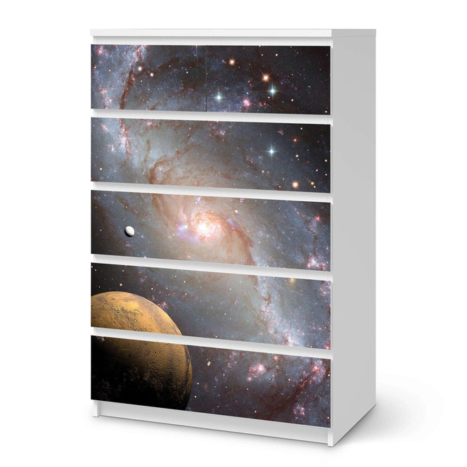 Möbel Klebefolie IKEA Malm Kommode 6 Schubladen (hoch) - Milky Way- Bild 1