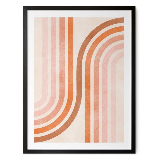 Poster Fliessende Geometrie im Retro-Look | Abstrakte Linien - Costa