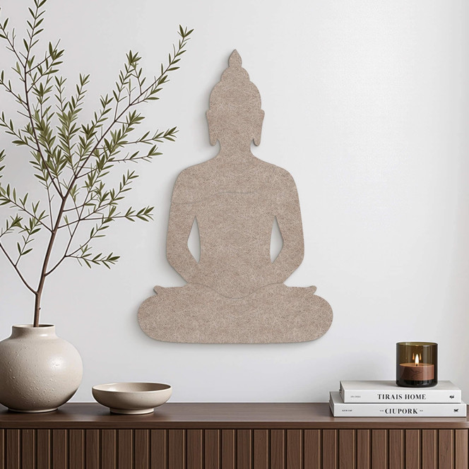 Wanddeko aus Filz - Buddha mit Akustikfunktion