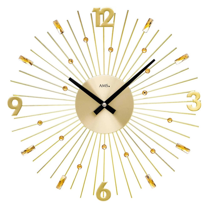 Wanduhr Metallstäbe gold