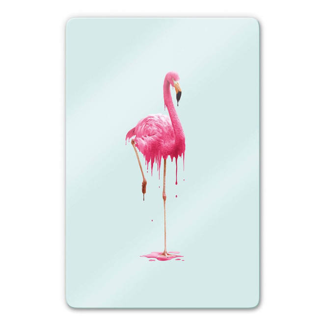 Glasbild Loose - Melting Flamingo