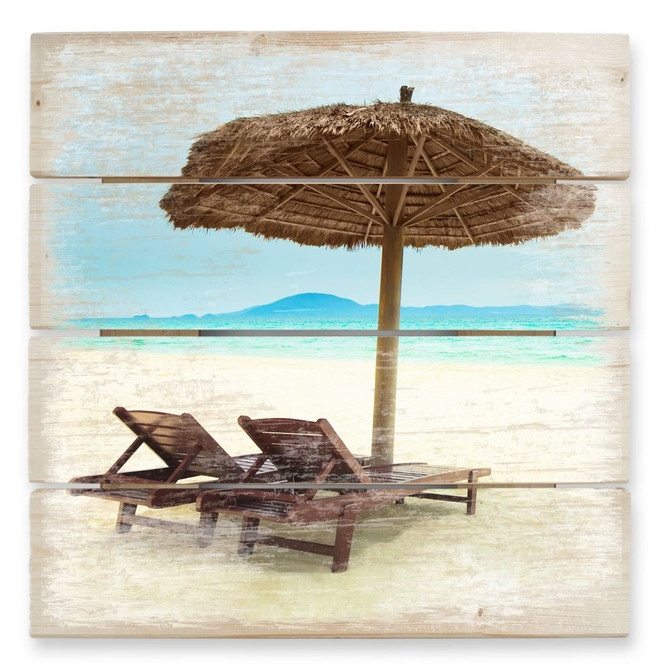 Holzbild Holiday in Paradise - 40 x 41.5 cm